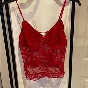 PacSun La Hearts Red Lace Chemise with Spaghetti Straps